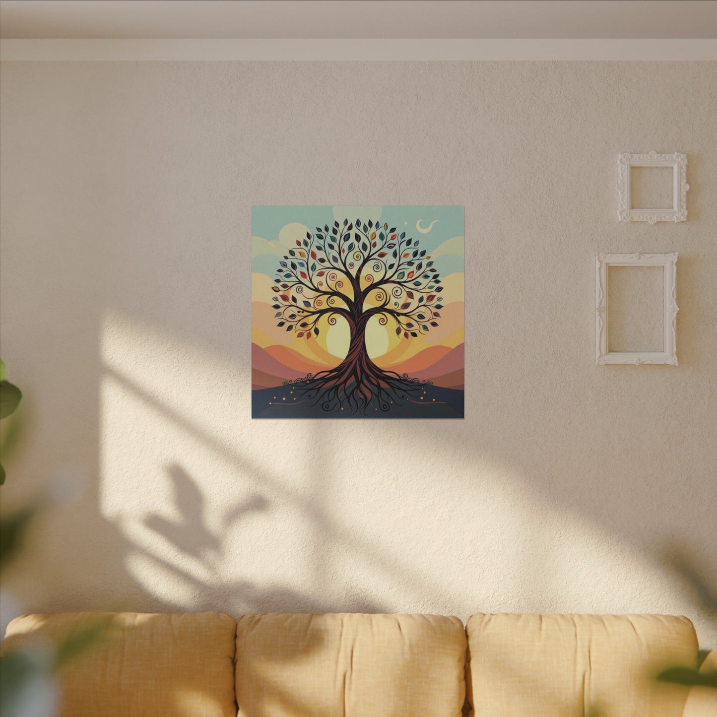 Boho Tree of Life Matte Canvas Print — Vibrant Stretched Wall Art
