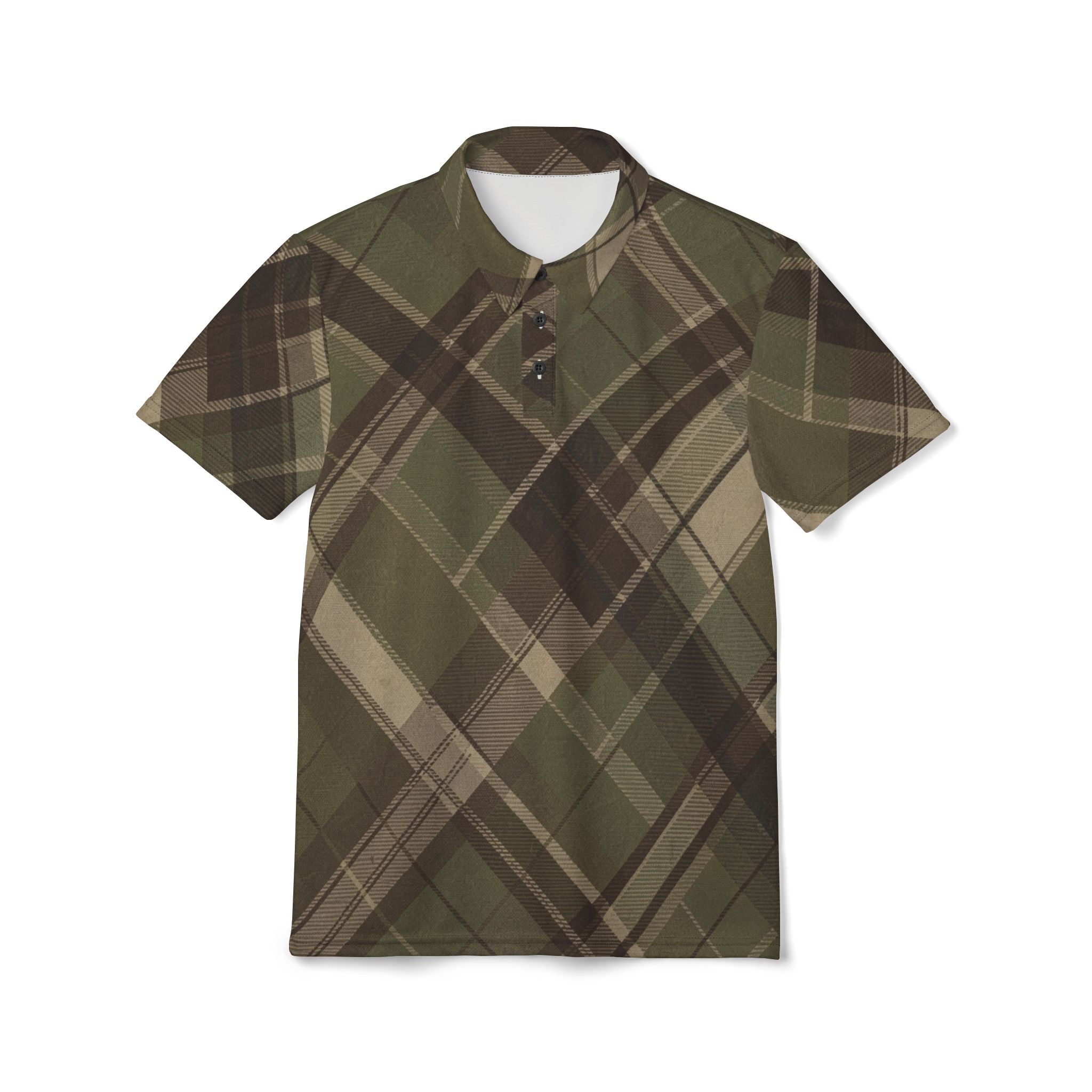 Modern Classic Flannel-Style Polo Shirt