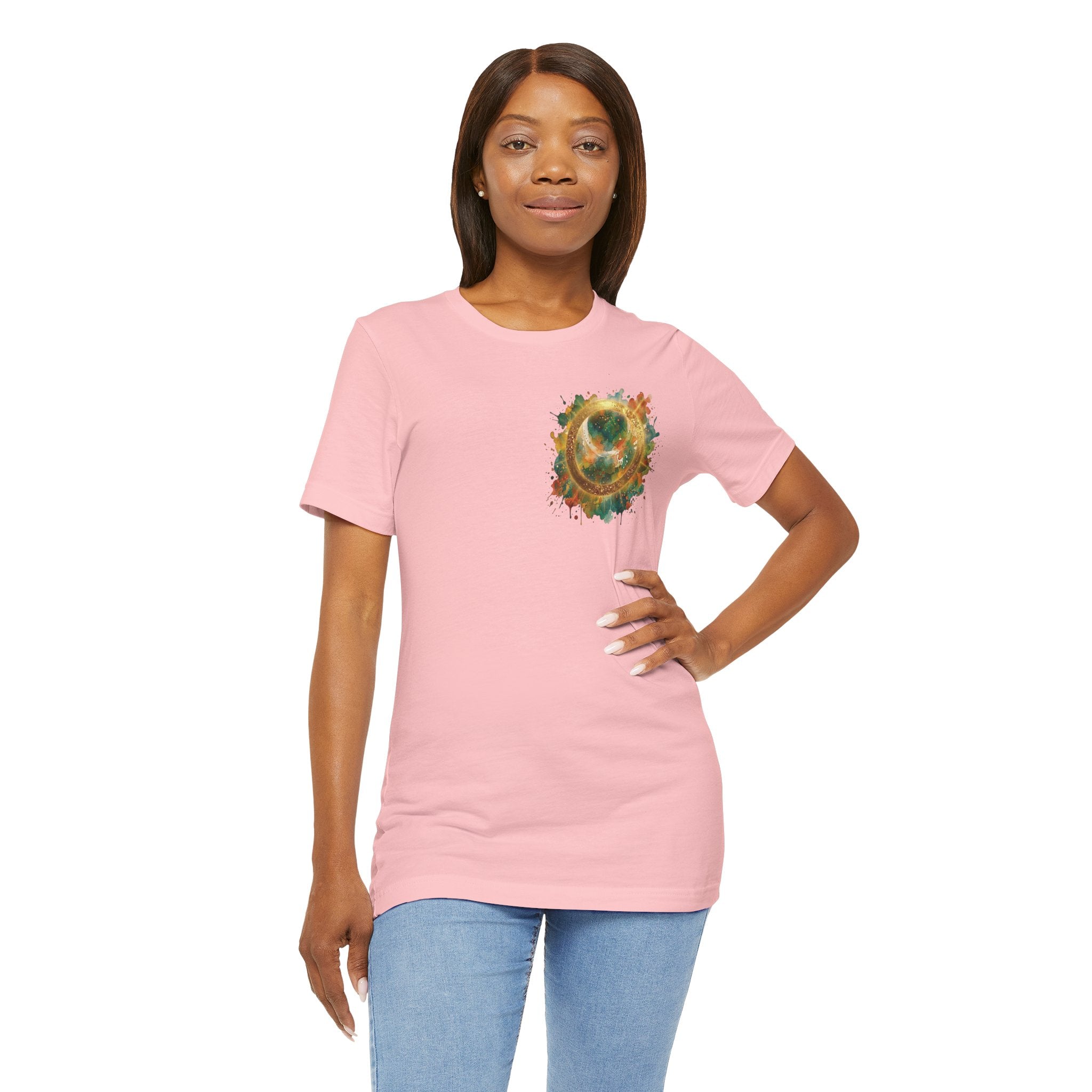 Angel Wings Watercolor Tee — Halo Front & Wing Back