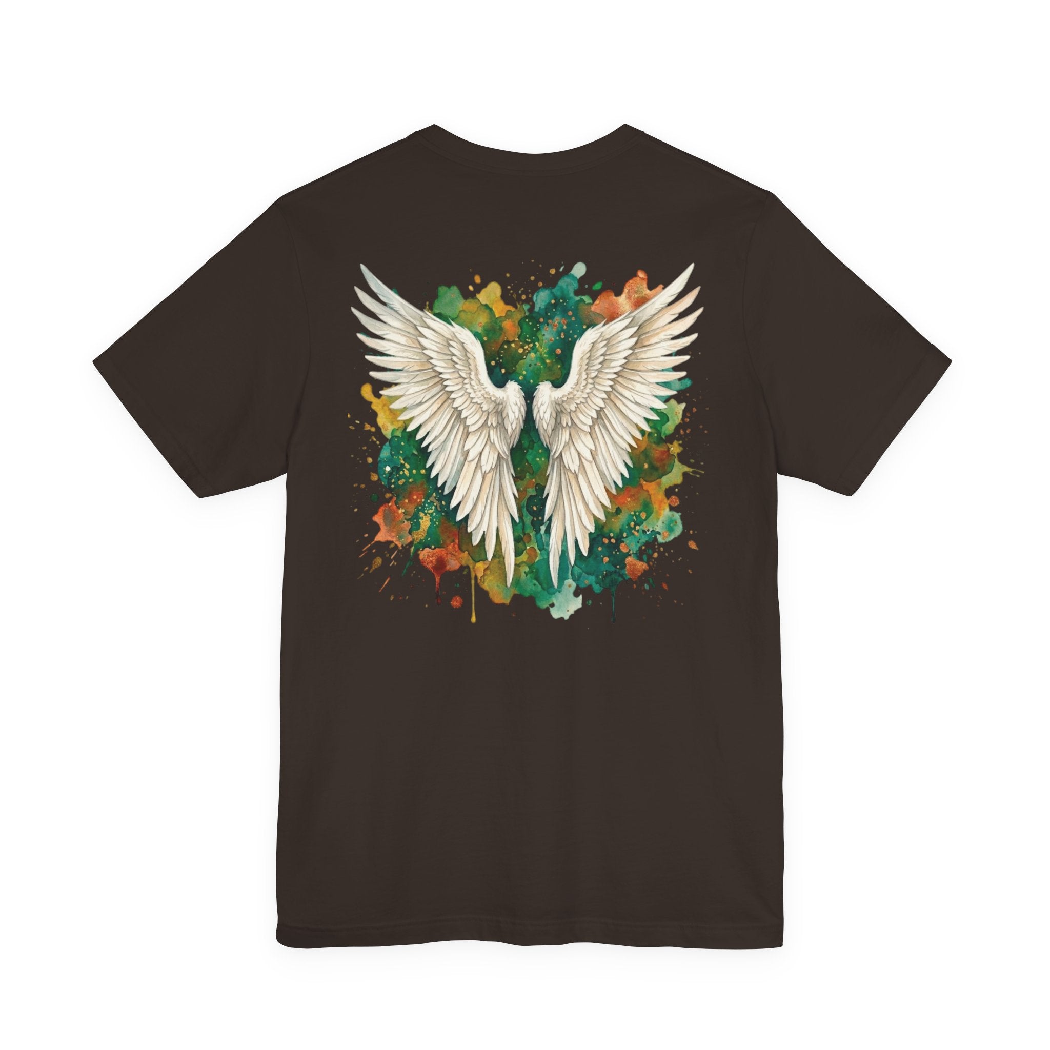 Angel Wings Watercolor Tee — Halo Front & Wing Back