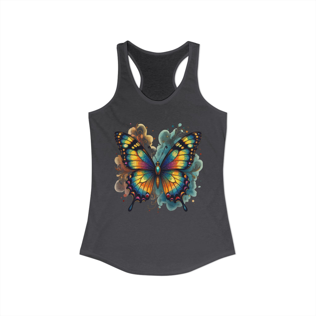 Watercolor Butterfly Racerback Tank | Vibrant Summer Butterfly Splash