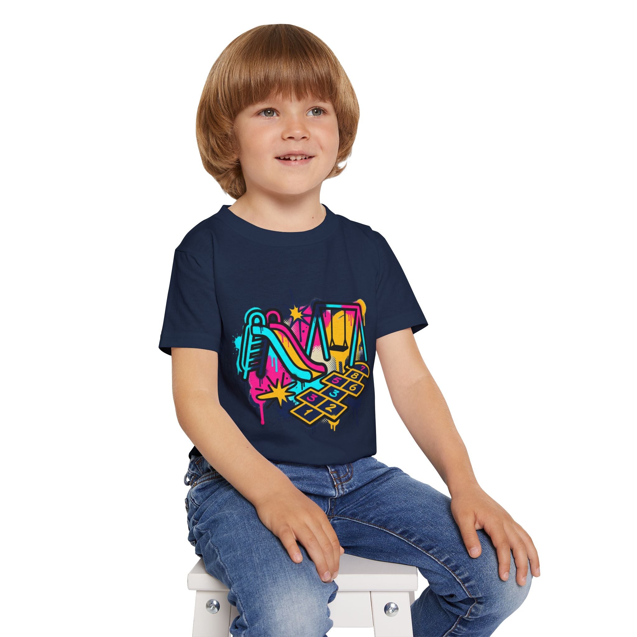 Kids Playground Graffiti T-Shirt — Colorful Playtime Tee