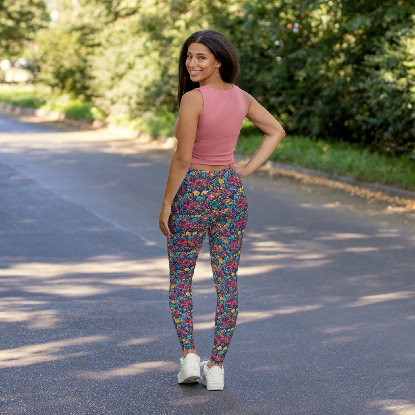 Colorful Fun Women's Leggings — Bright Contrast Spandex AOP