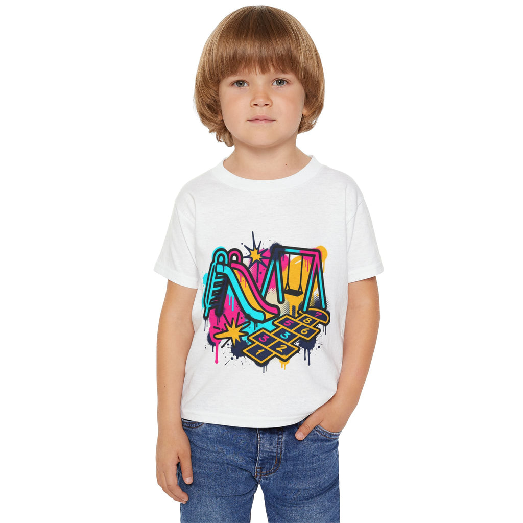 Kids Playground Graffiti T-Shirt — Colorful Playtime Tee