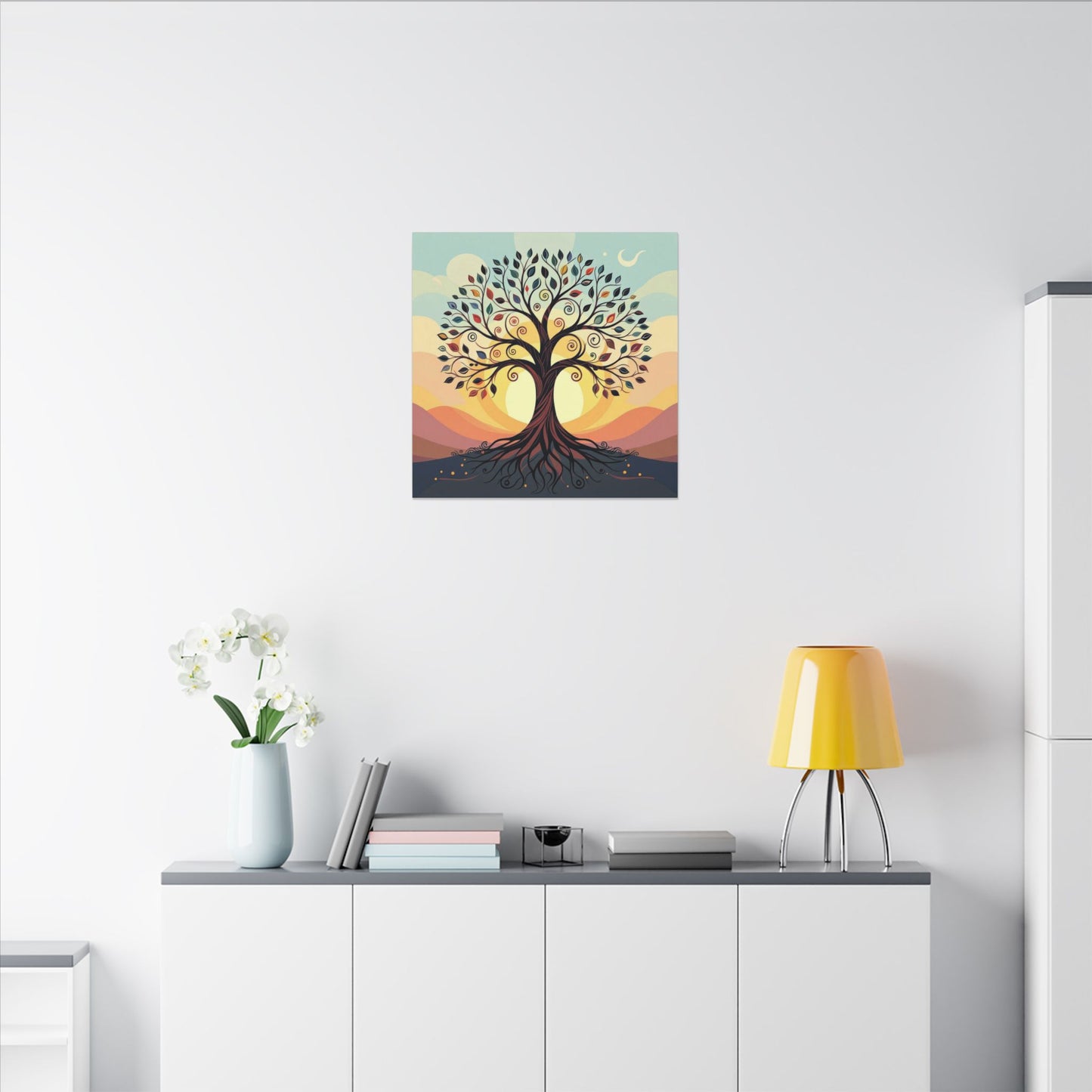 Boho Tree of Life Matte Canvas Print — Vibrant Stretched Wall Art