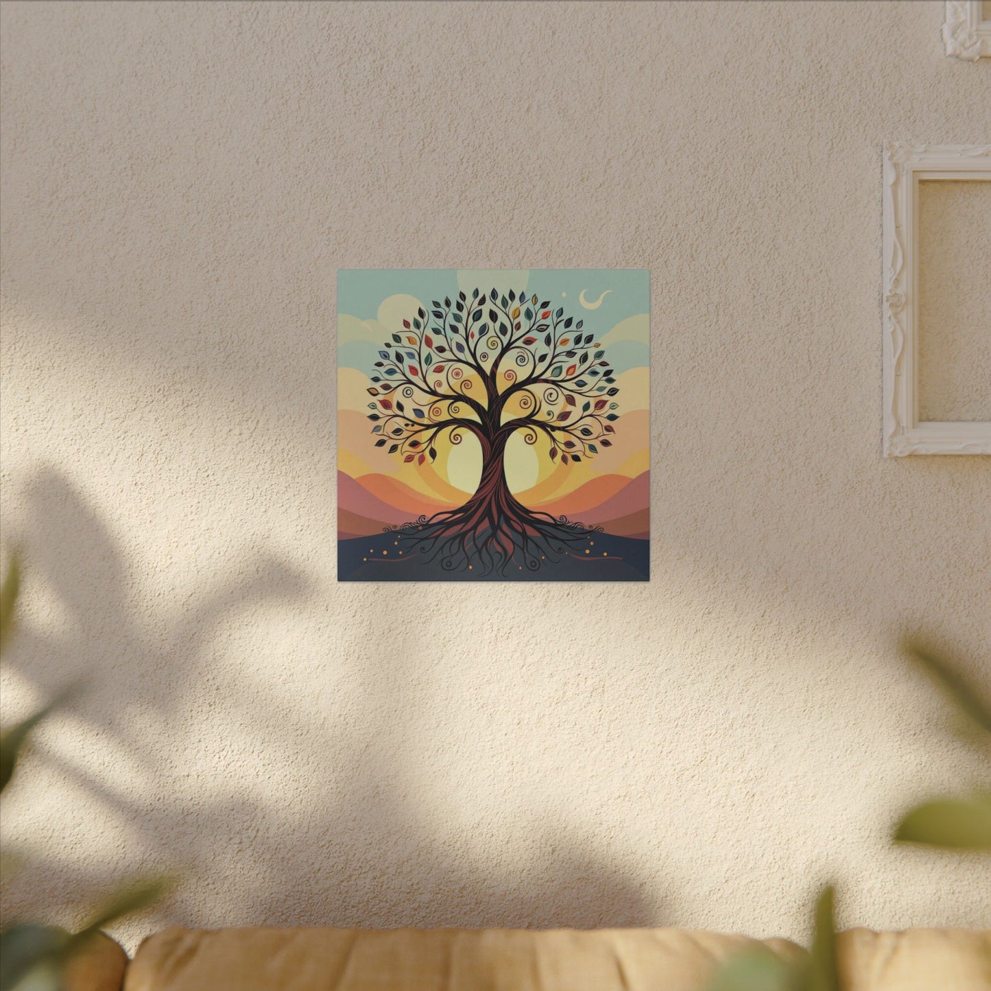 Boho Tree of Life Matte Canvas Print — Vibrant Stretched Wall Art