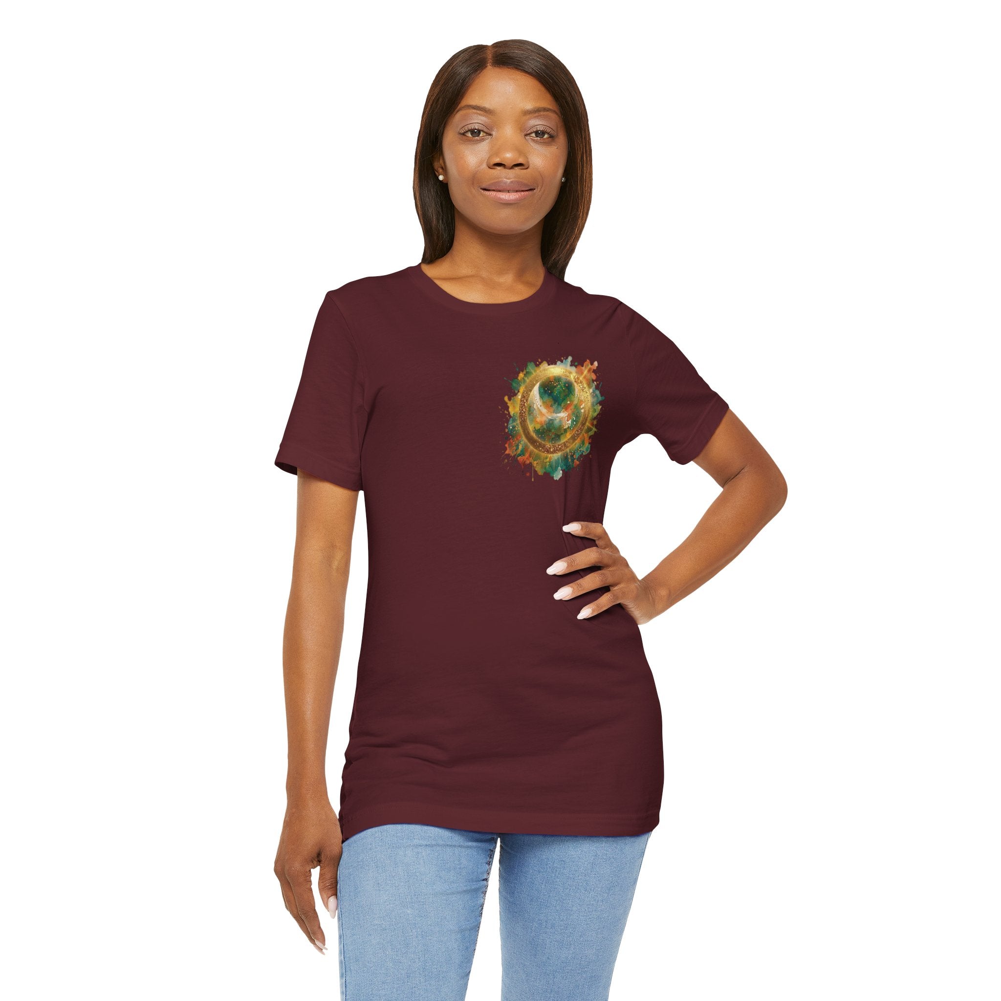 Angel Wings Watercolor Tee — Halo Front & Wing Back