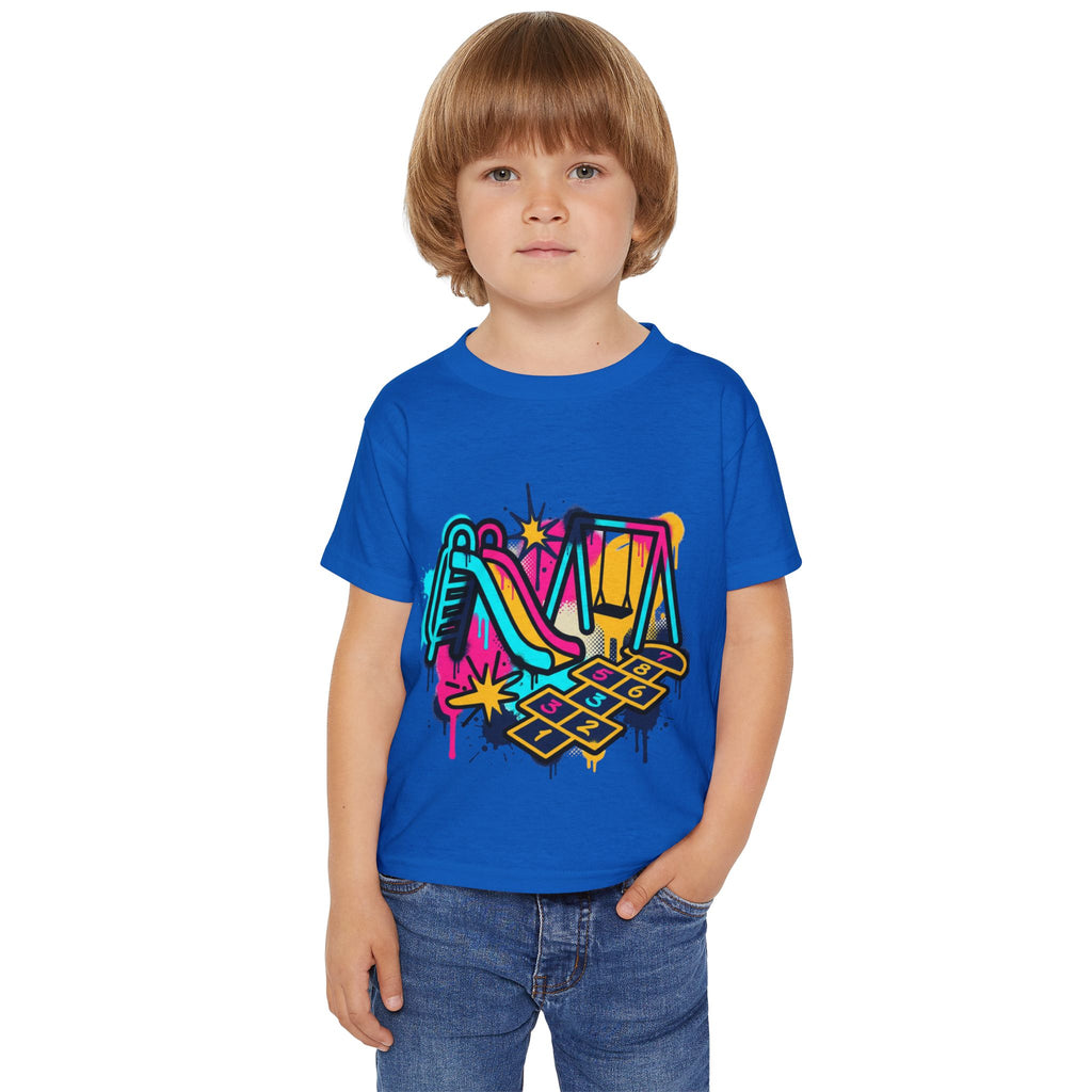 Kids Playground Graffiti T-Shirt — Colorful Playtime Tee