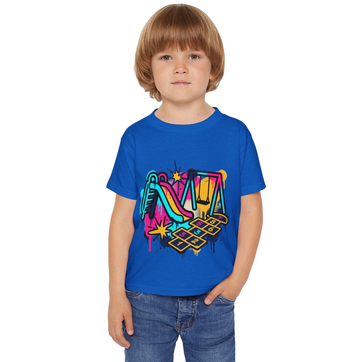 Kids Playground Graffiti T-Shirt — Colorful Playtime Tee