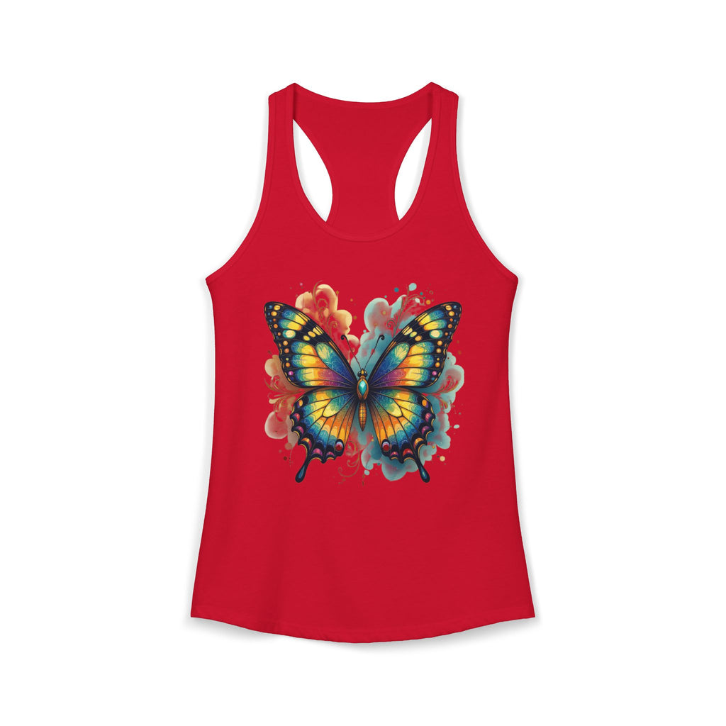 Watercolor Butterfly Racerback Tank | Vibrant Summer Butterfly Splash