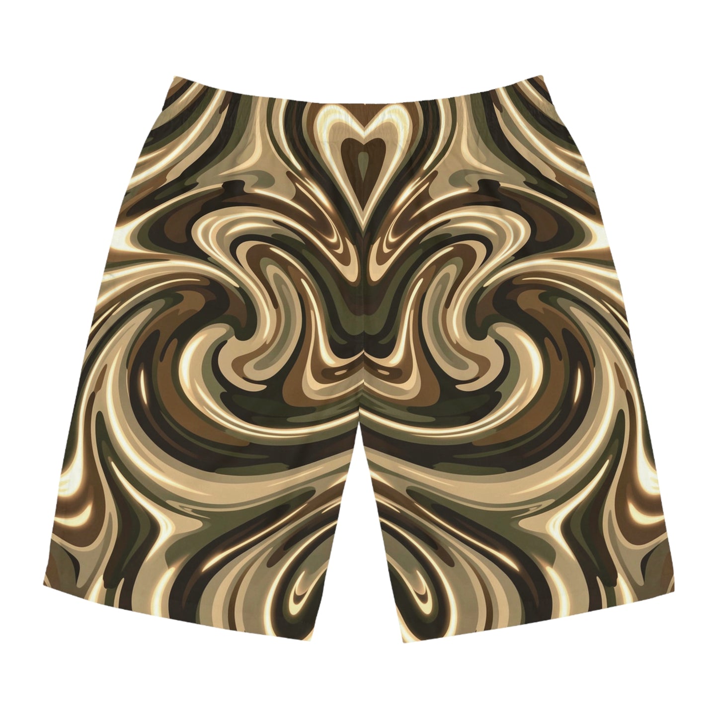 Men's Camouflage Board Shorts — Abstract Modern 'Hide Out on the Beach' Design
