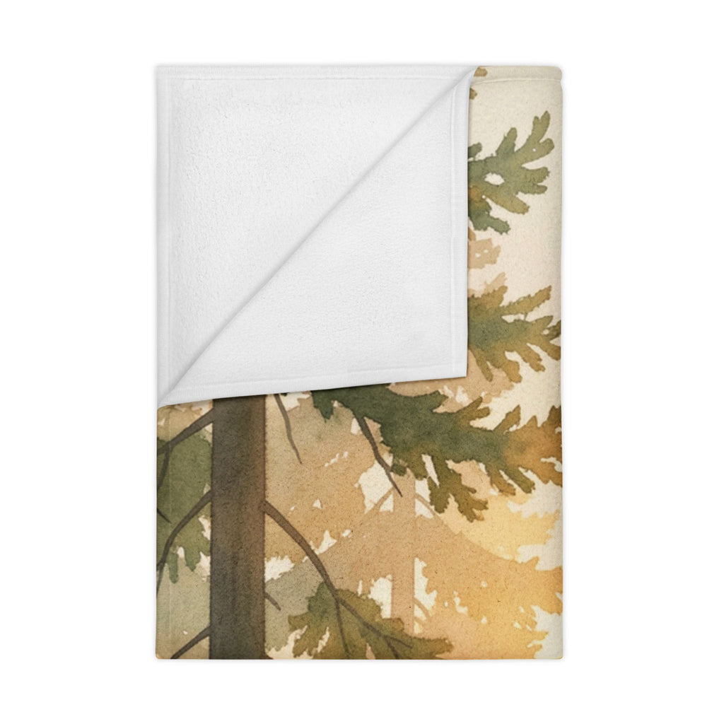Woodland Gnome Toddler Blanket — Watercolor Forest Fleece Snuggle