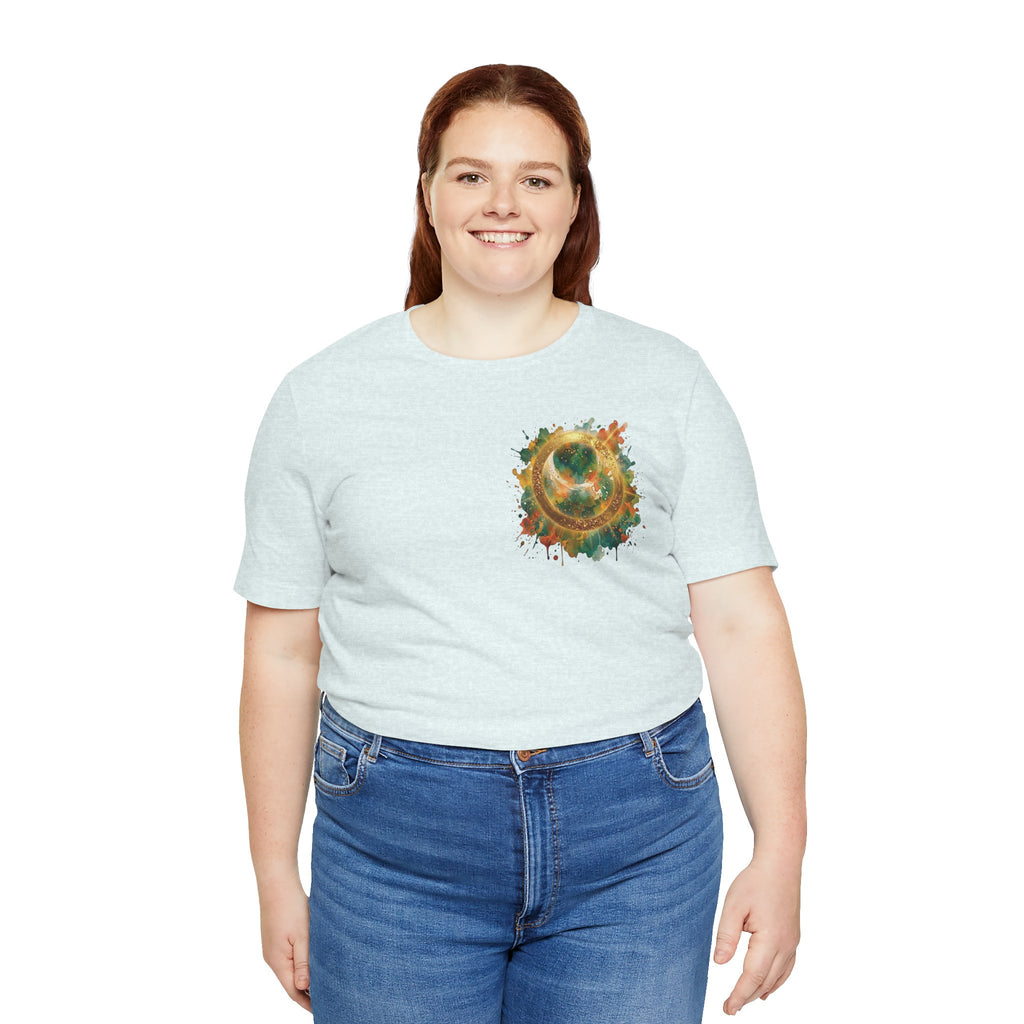 Angel Wings Watercolor Tee — Halo Front & Wing Back