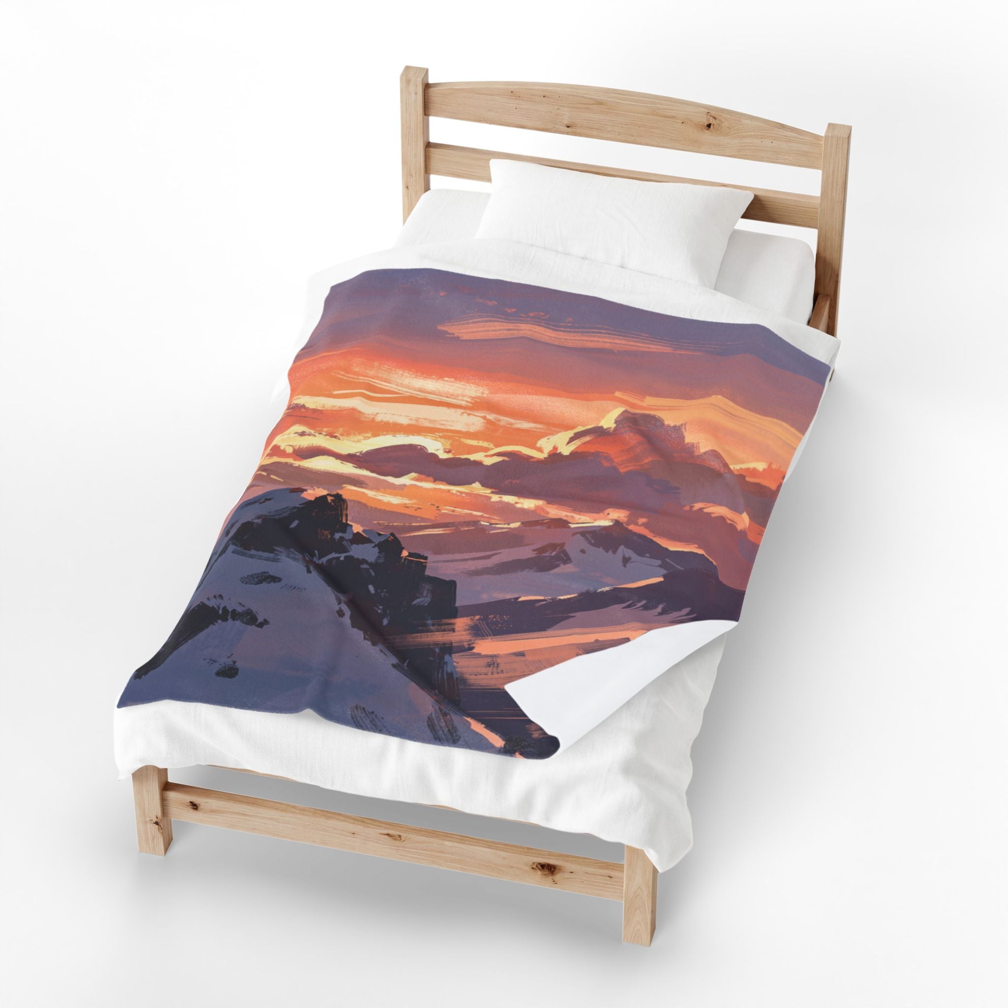 Japandi Velveteen Plush Blanket — Minimalist Cozy Throw with Calming Colors