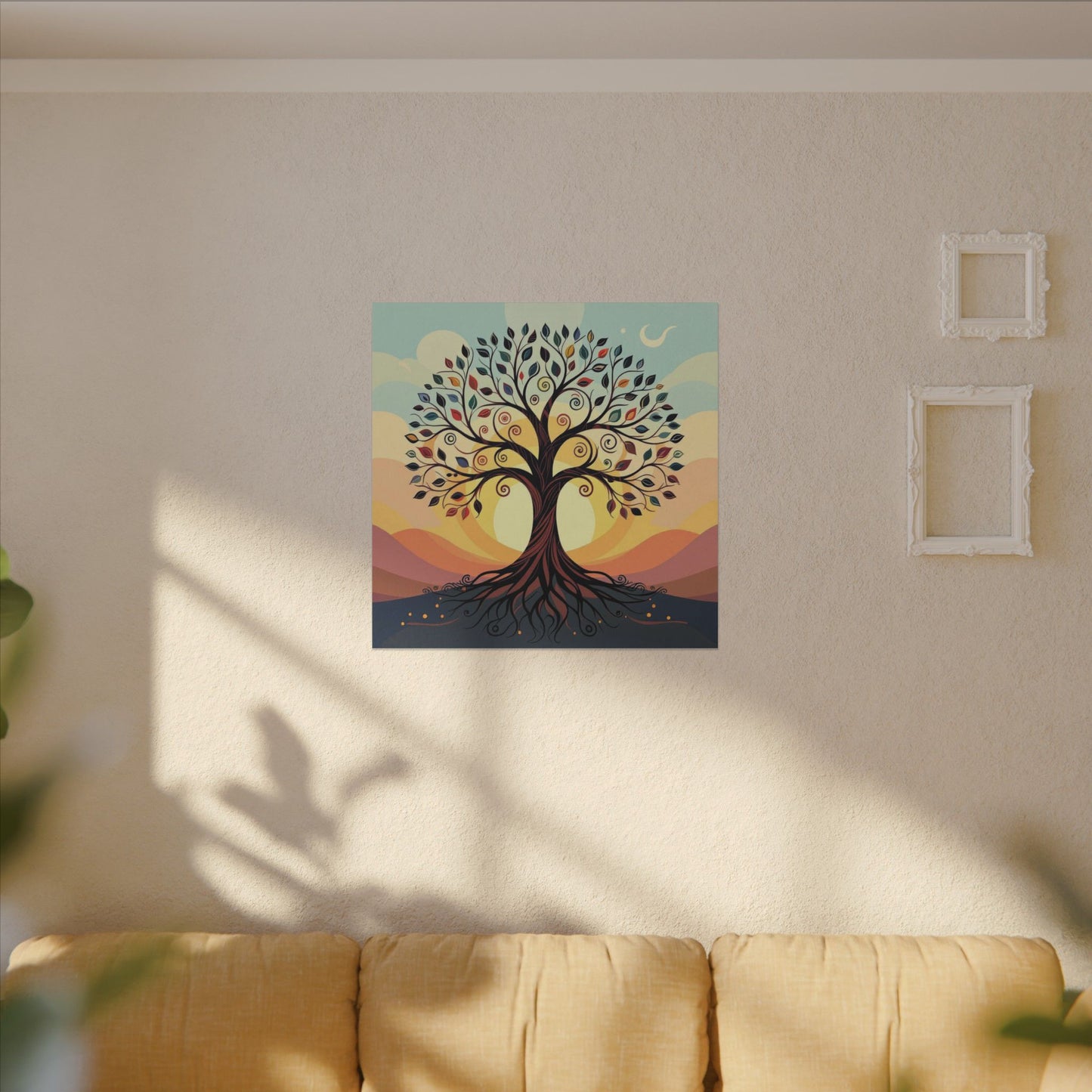 Boho Tree of Life Matte Canvas Print — Vibrant Stretched Wall Art