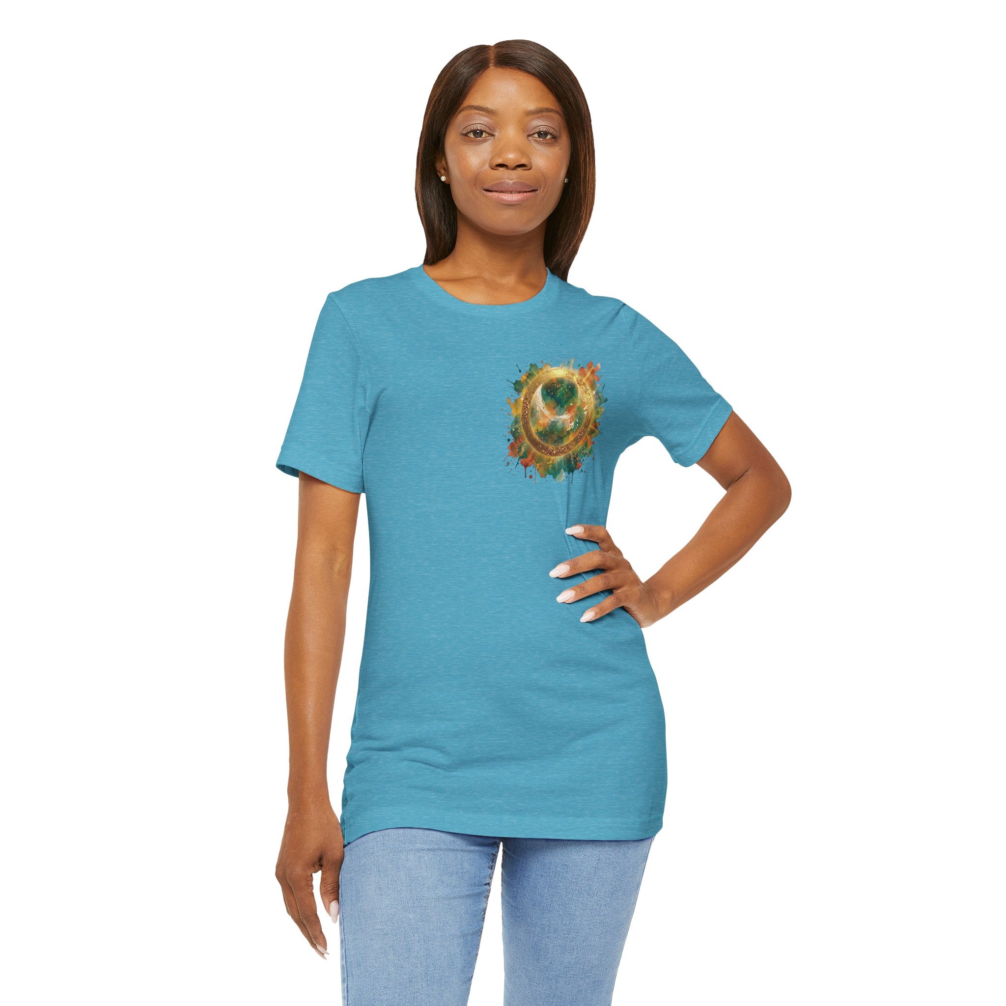 Angel Wings Watercolor Tee — Halo Front & Wing Back