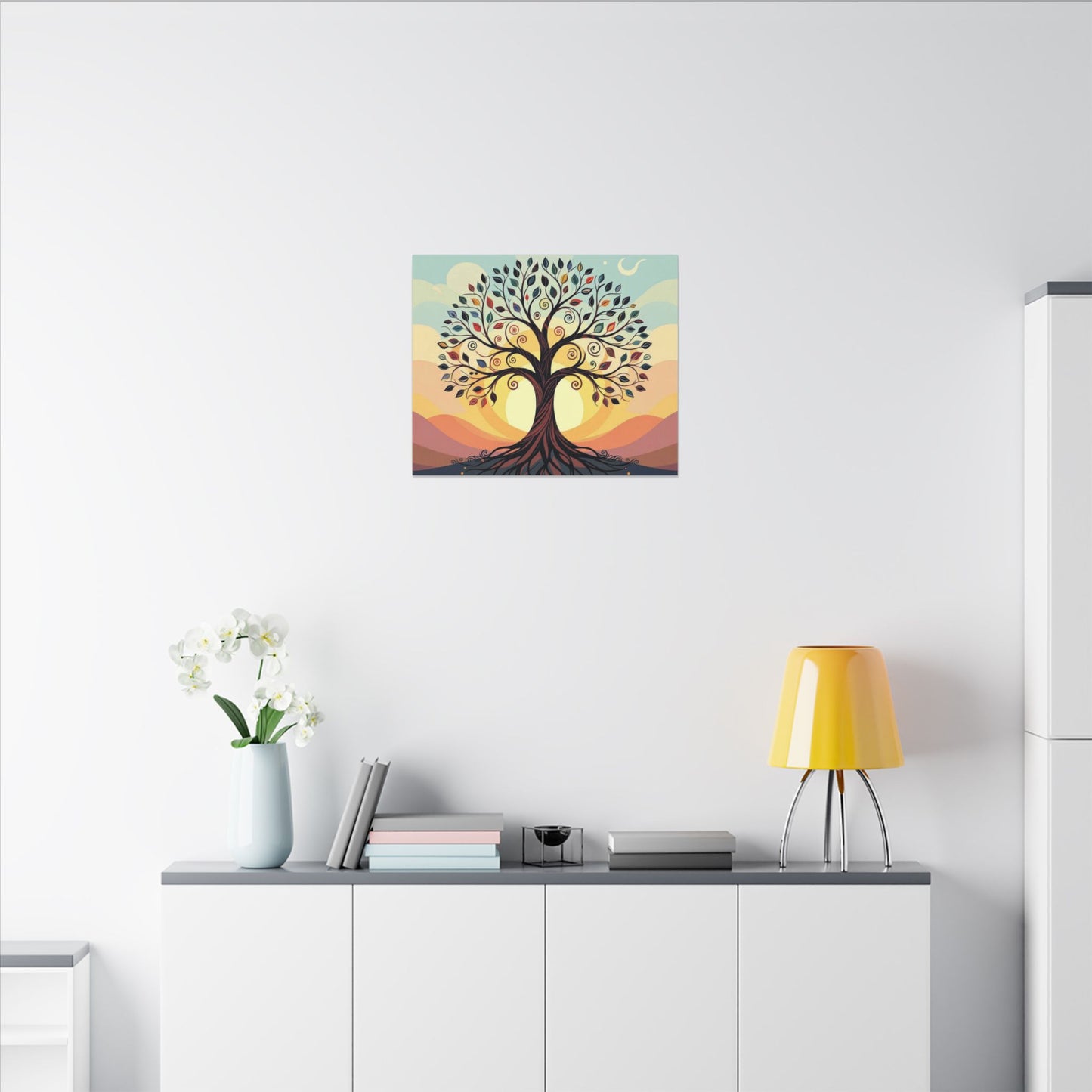 Boho Tree of Life Matte Canvas Print — Vibrant Stretched Wall Art