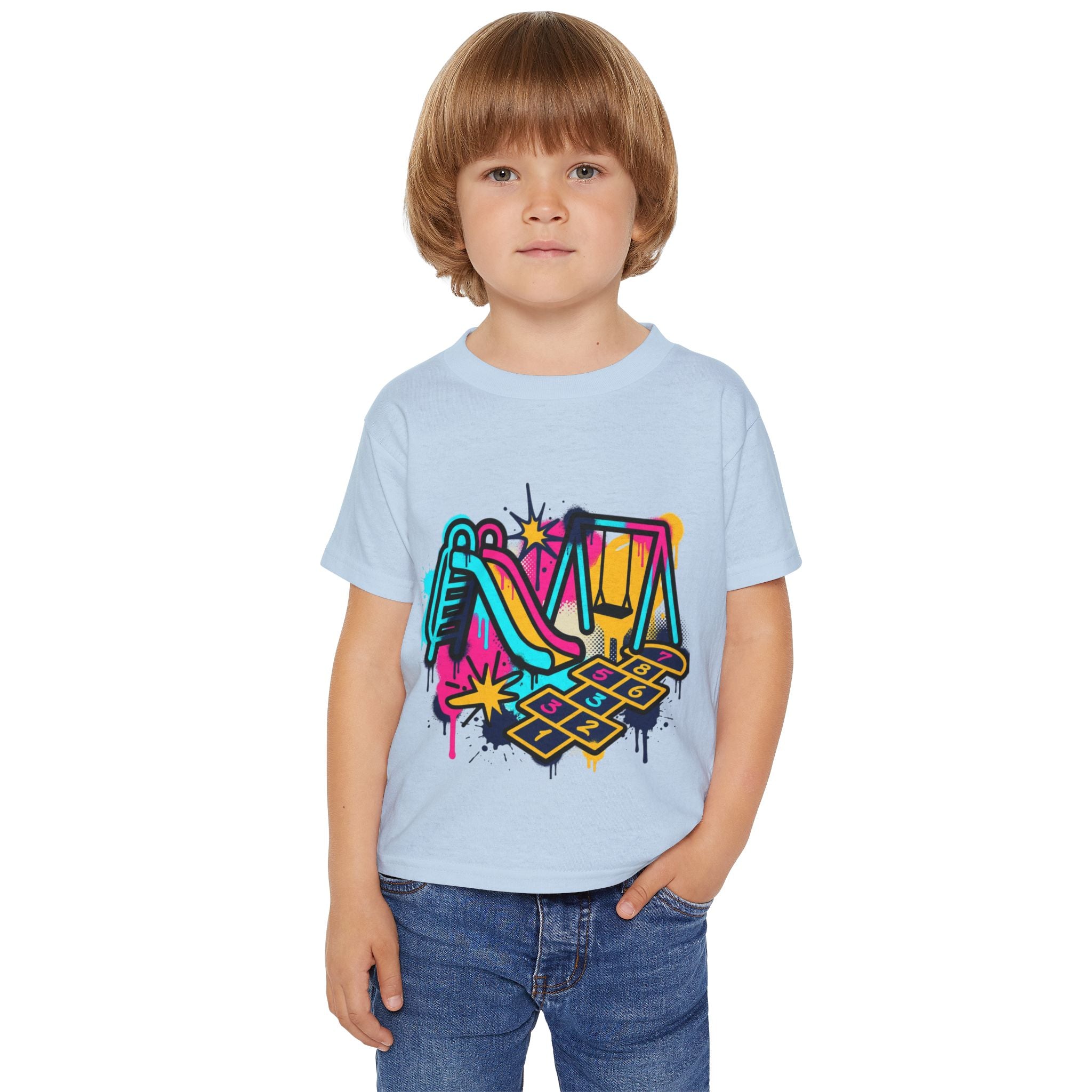 Kids Playground Graffiti T-Shirt — Colorful Playtime Tee