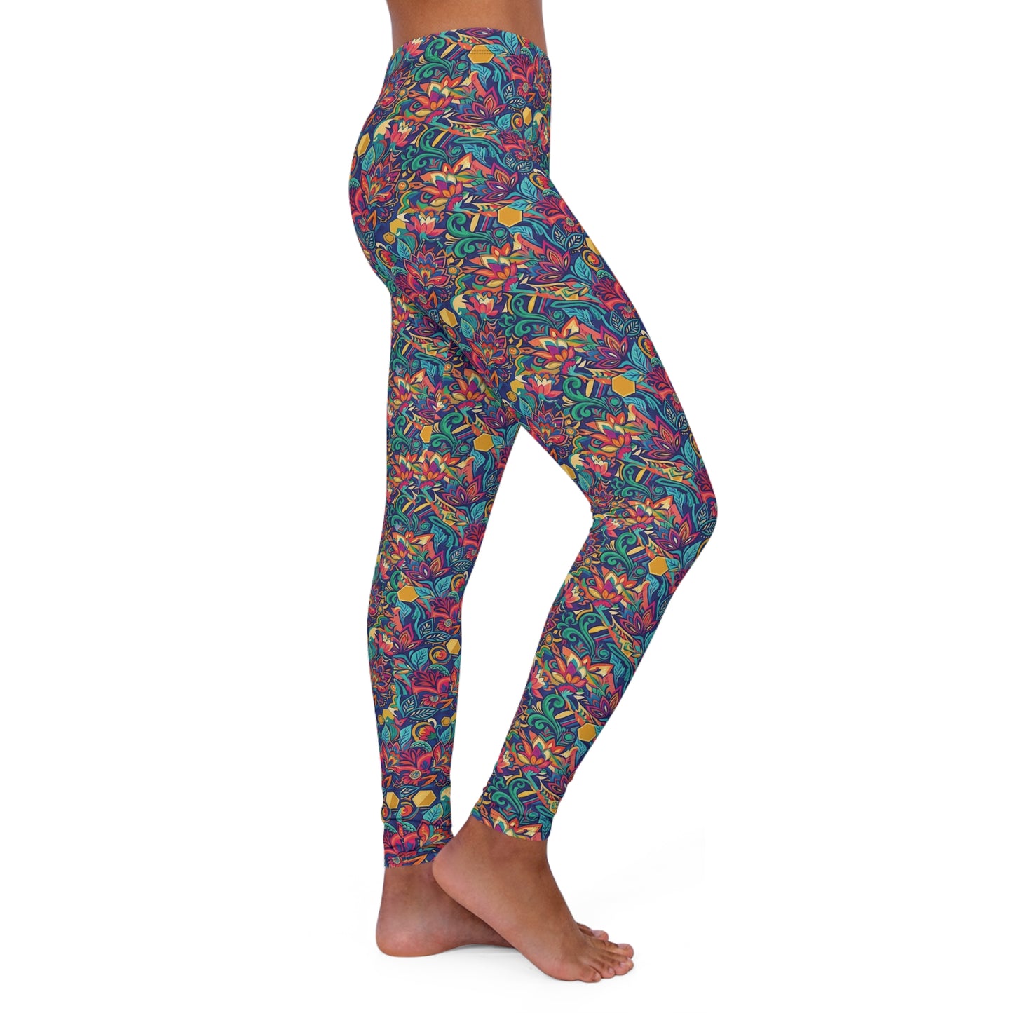Colorful Fun Women's Leggings — Bright Contrast Spandex AOP