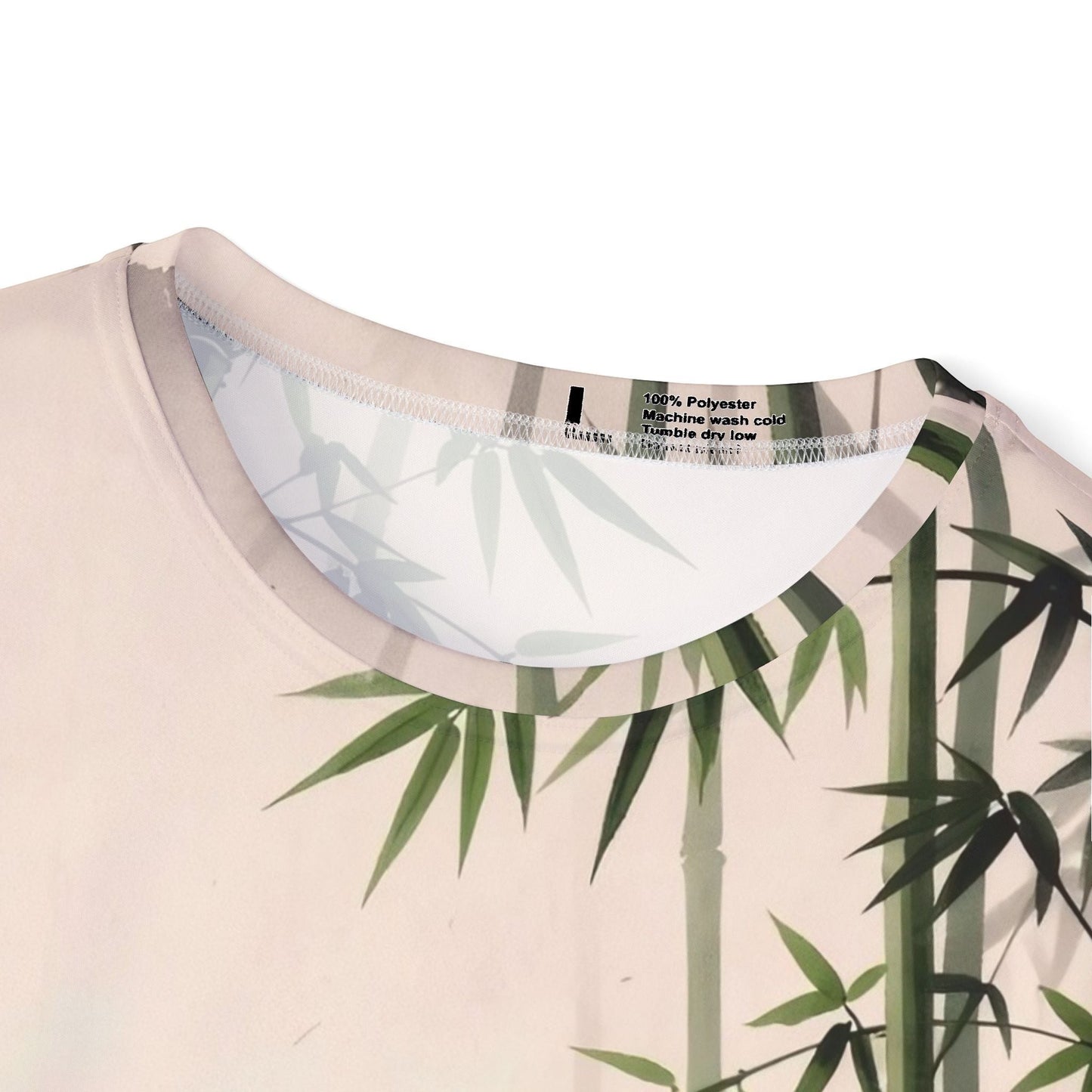 Chromatic Bamboo Mist sports jersey featuring a zen bamboo grove landscape print on lightweight moisture-wicking fabric
