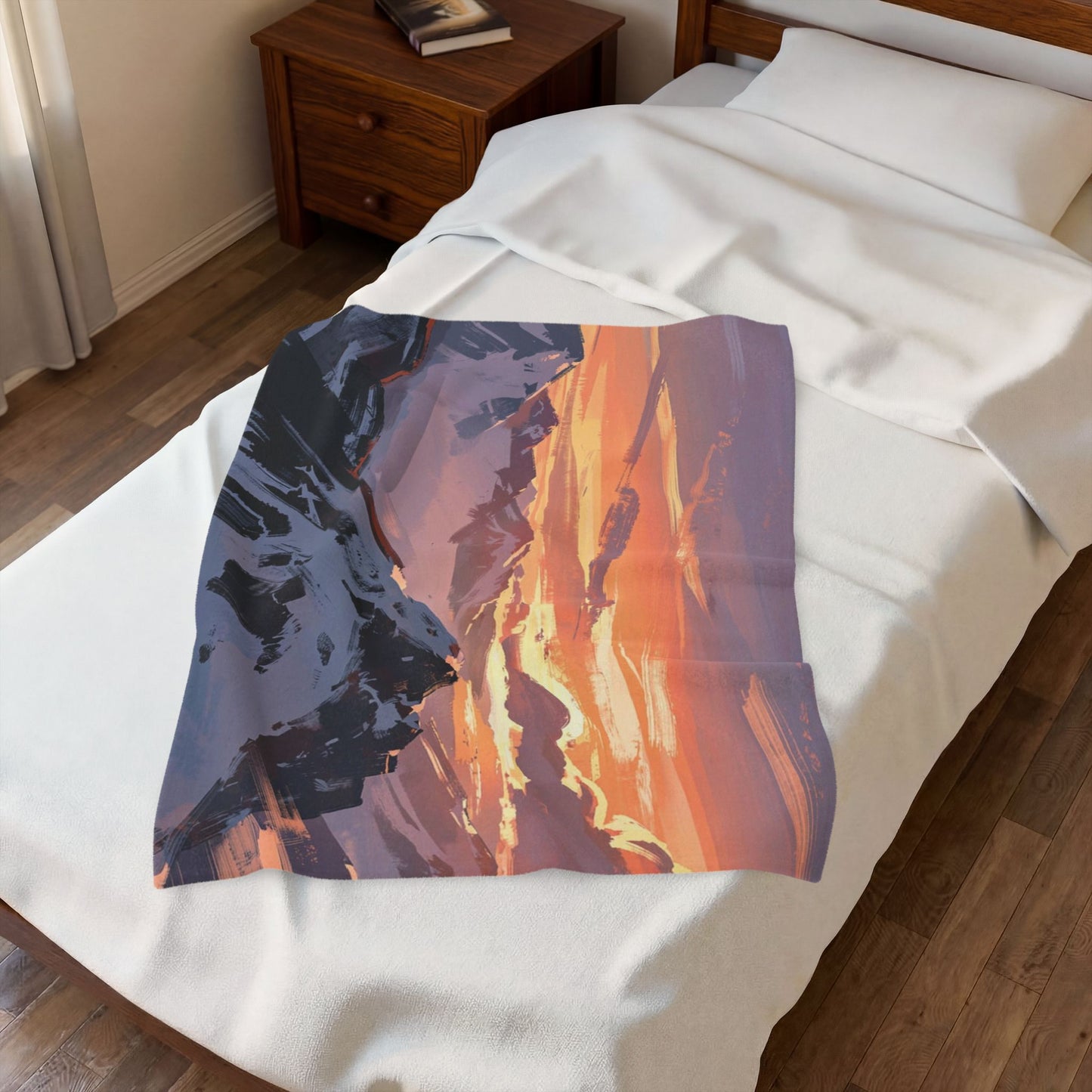 Japandi Velveteen Plush Blanket — Minimalist Cozy Throw with Calming Colors