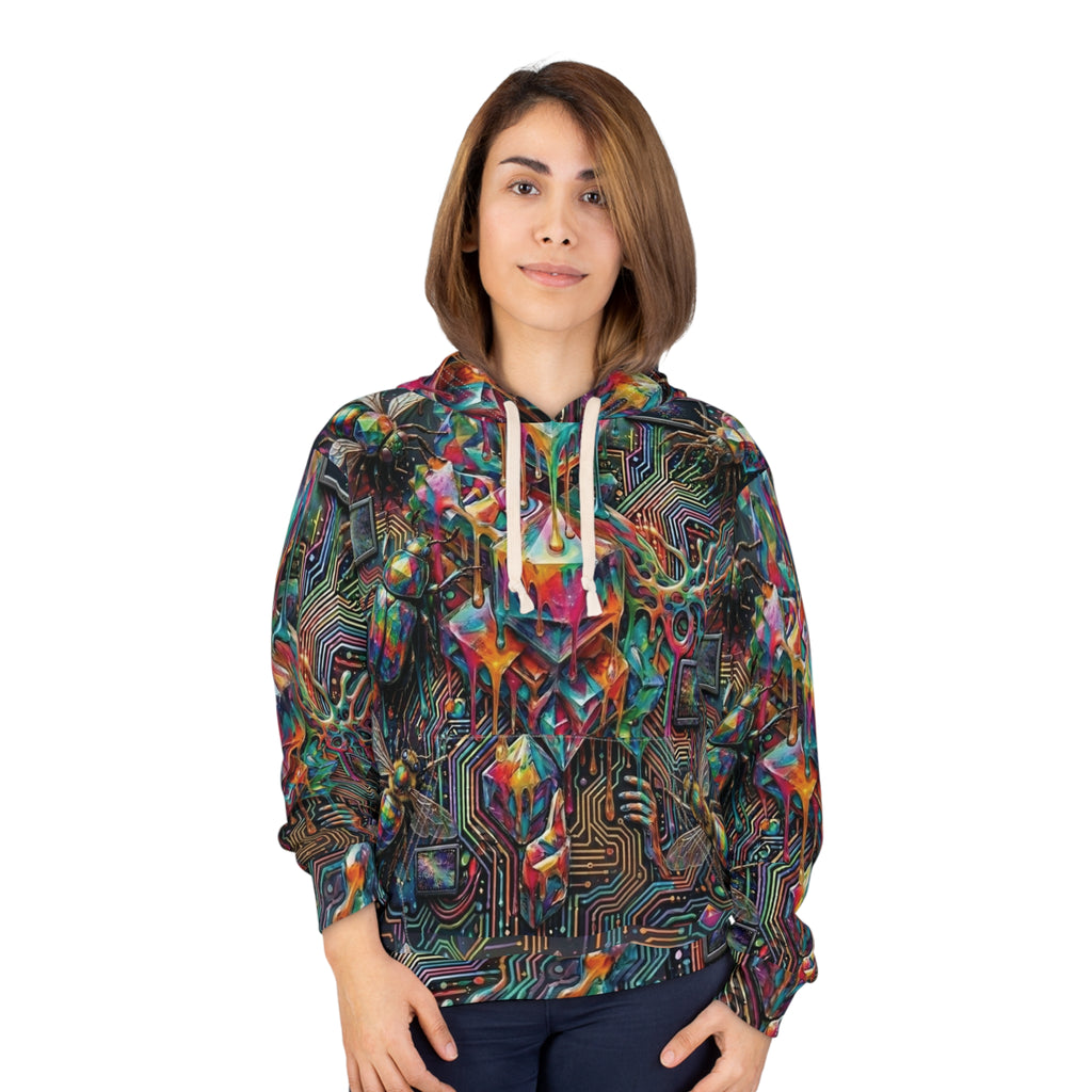 Cyber-Psychedelic Maximalist Pullover Hoodie