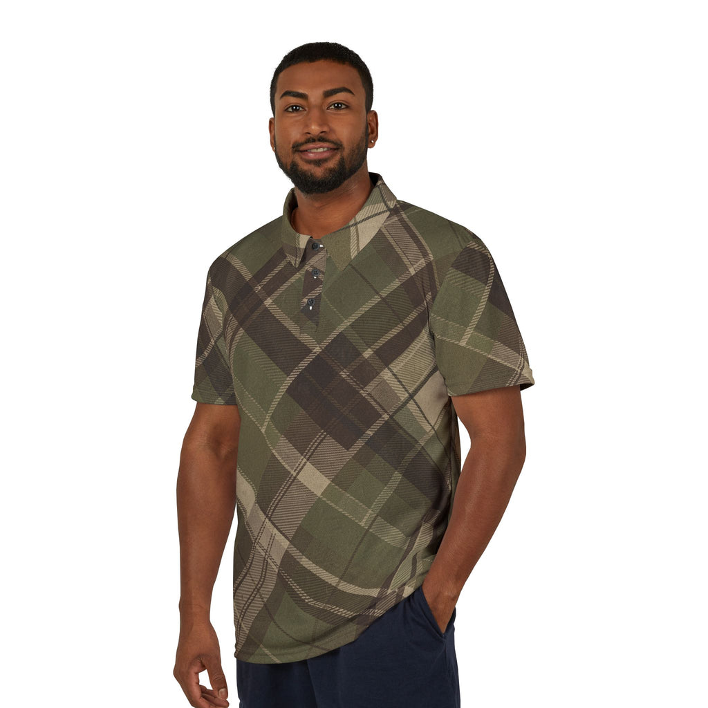 Modern Classic Flannel-Style Polo Shirt