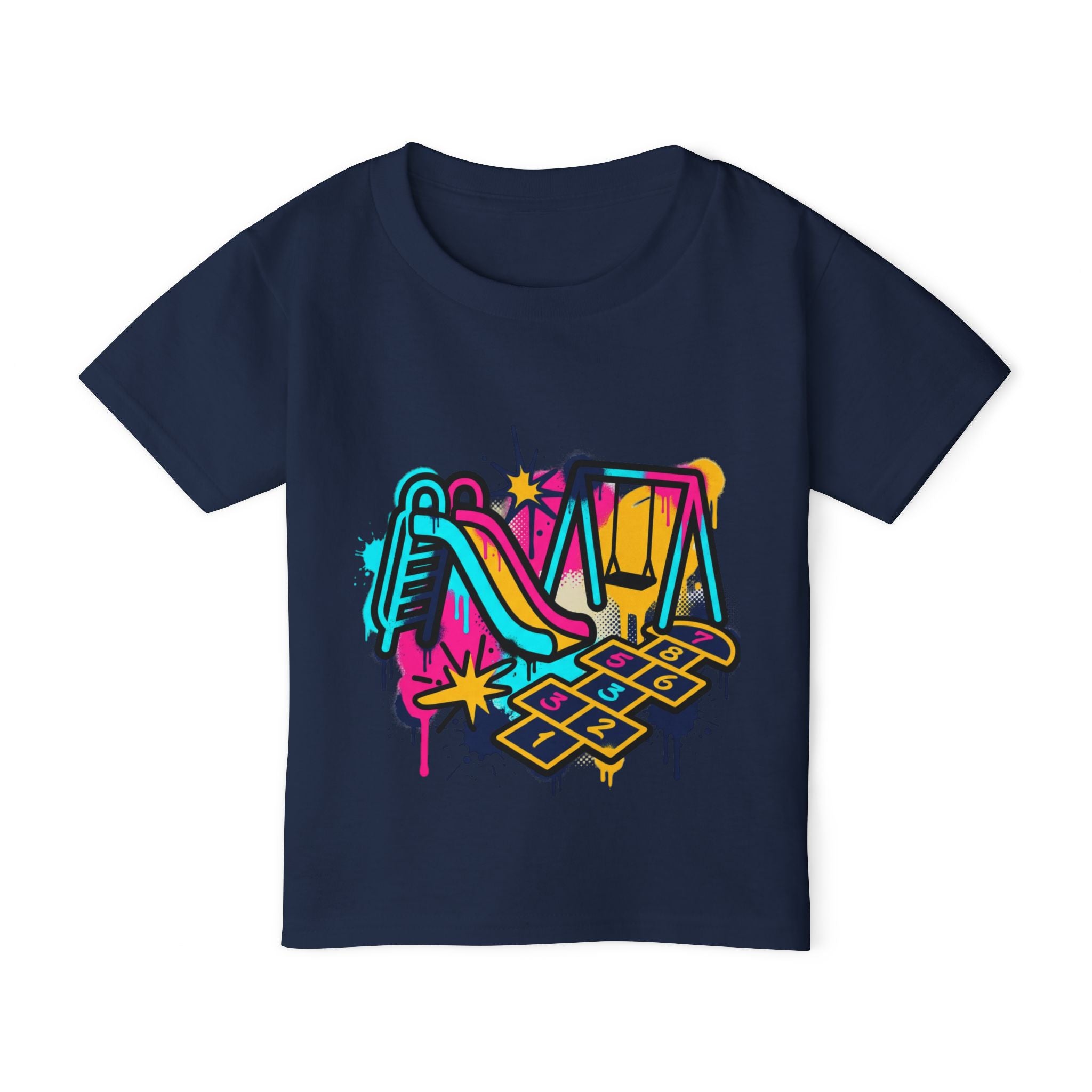 Kids Playground Graffiti T-Shirt — Colorful Playtime Tee