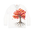 Japanese Maple Colorful Statement Women's Long Sleeve V-Neck Shirt