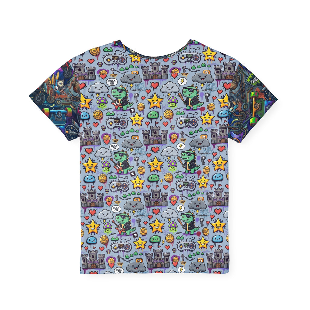 Kids Sports Jersey — Video Game Icons & Coins Graphic