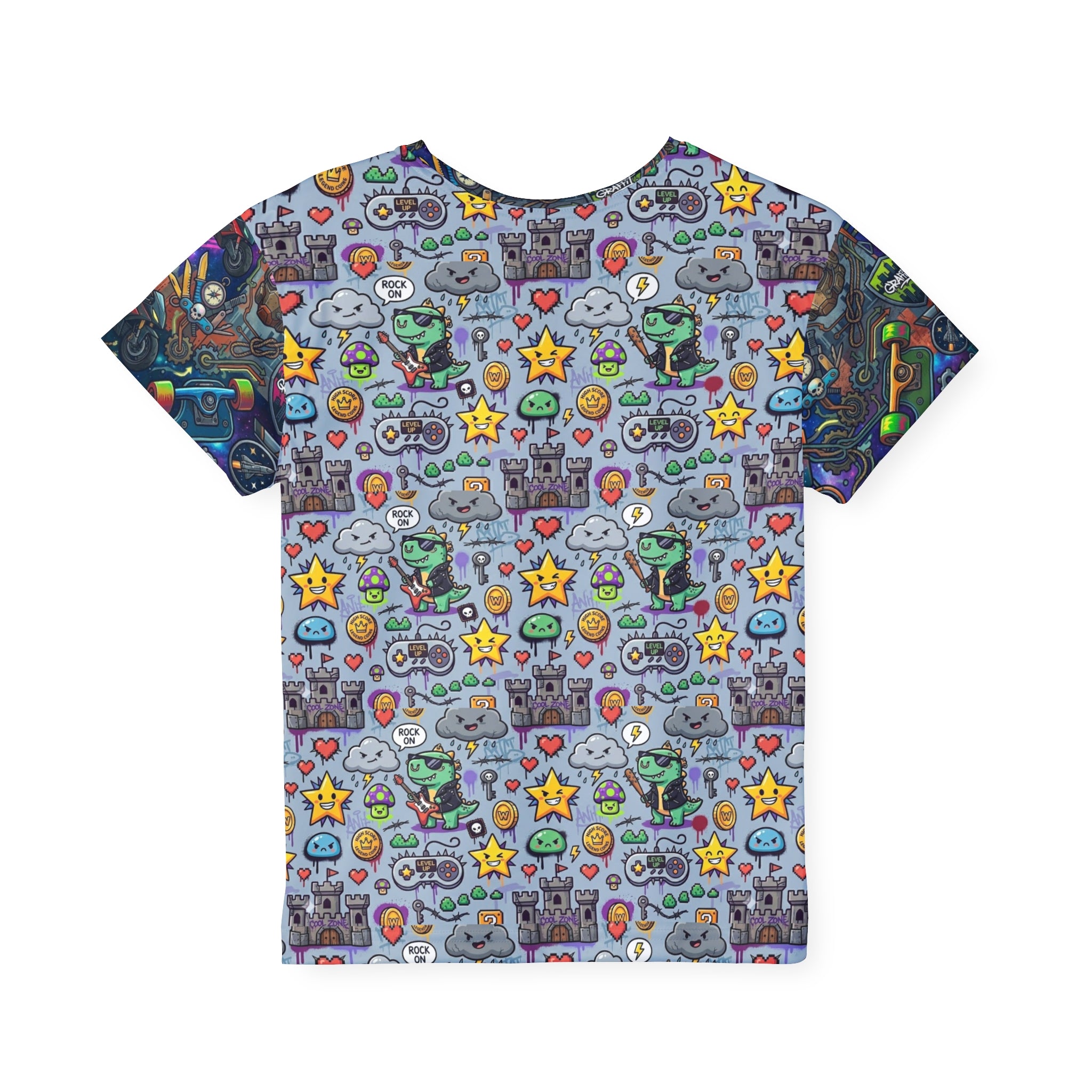 Kids Sports Jersey — Video Game Icons & Coins Graphic