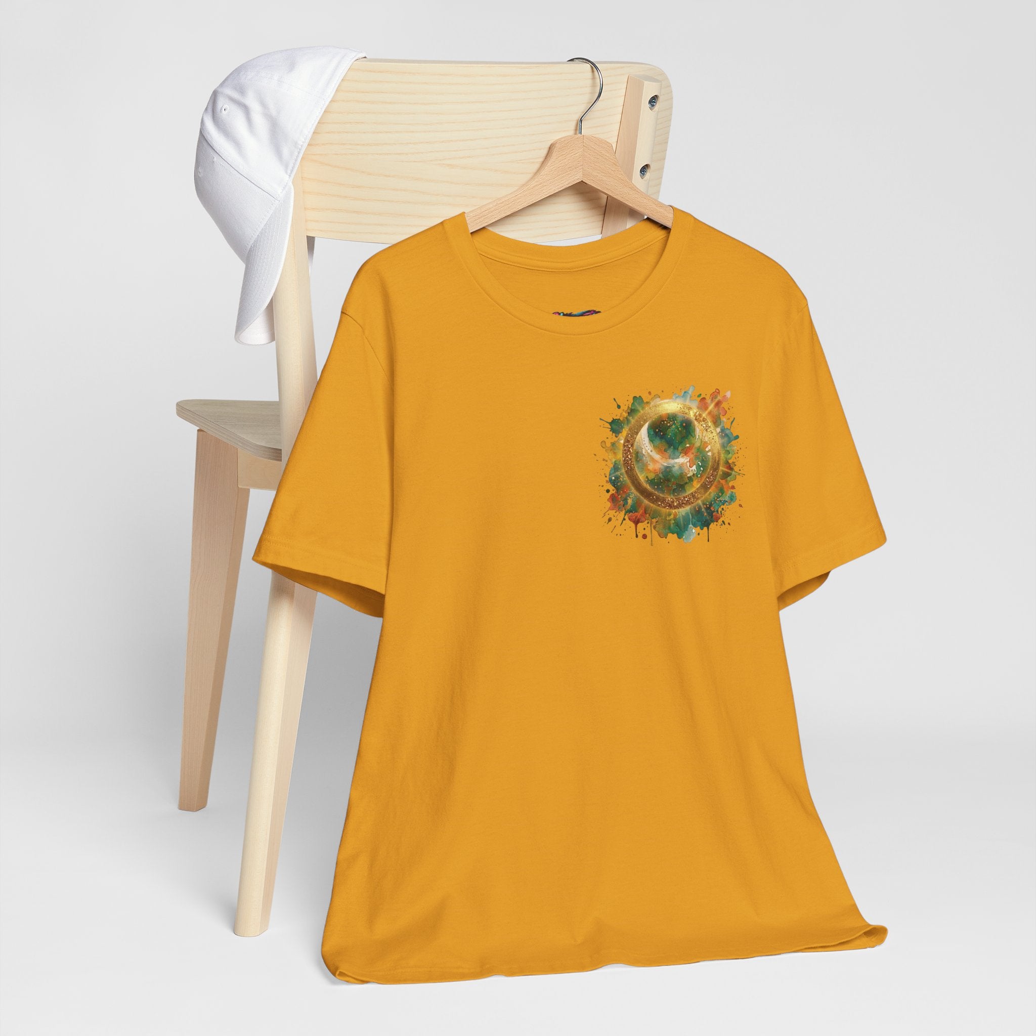 Angel Wings Watercolor Tee — Halo Front & Wing Back